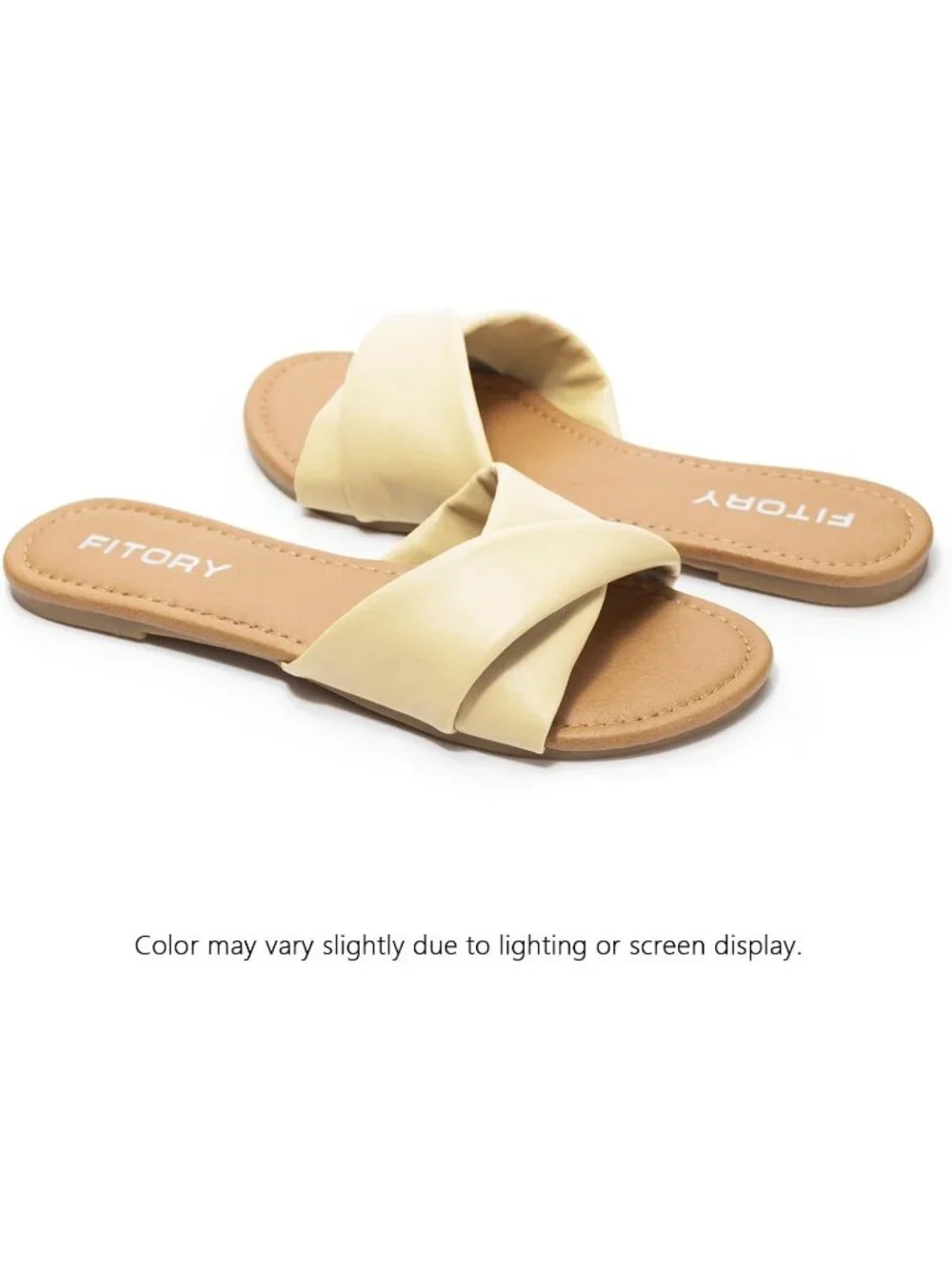Women's Camel Flat Sandals Fashion Slides With Soft Leather Slippers for Summer